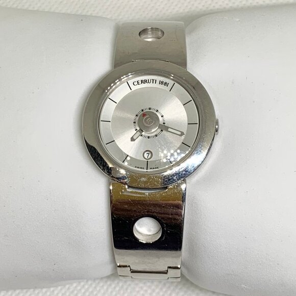 Cerruti 1881 Swiss made women’s date watch stainless steel 28mm 50MWR running